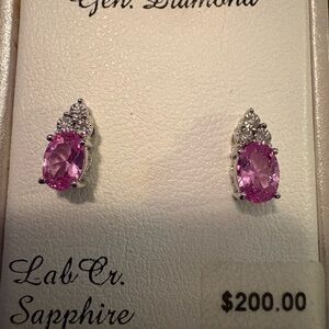 Diamond Supply Co. Pink and Silver Stud Earrings